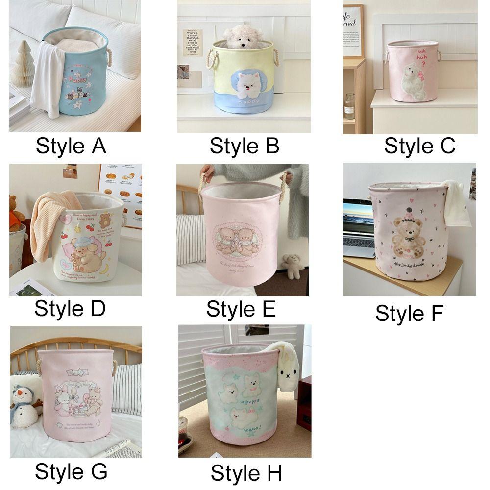 Cartoon Toys Storage Basket Space-Saving Dirty Clothes Basket Cute Laundry Hamper  Dormitory