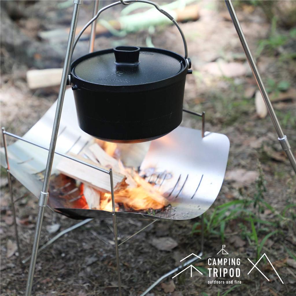 Sitengle Tripod Campfire Tripod Camping [4-Section] Dutch Oven Stand 15kg Load Capacity Height Adjustable Storage Bag Included Campfire Hanger Outdoor