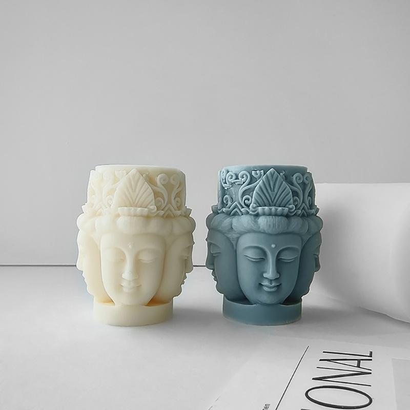 Soška Buddhy Svíčka Silikonová forma 3D postava Aromaterapie Sádrové formy Ručně vyráběné Mýdlo Pryskyřice Formička DIY Dort Čokoláda