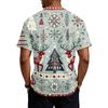 Men's Quick-Dry Round Neck Short Sleeve T-Shirt with Christmas Print for Holiday Party