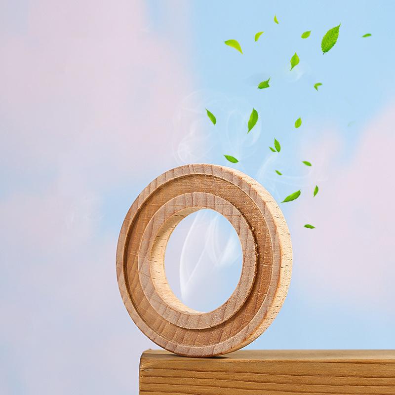 Apskritas Aromaterapinis Medinis Automobilio Oro Gaiviklis Eterinių Aliejų Difuzorius Absorbuoja Kvepalus Bukmedžio Tabletės Automobilio Salono Kvapo Šalinimas