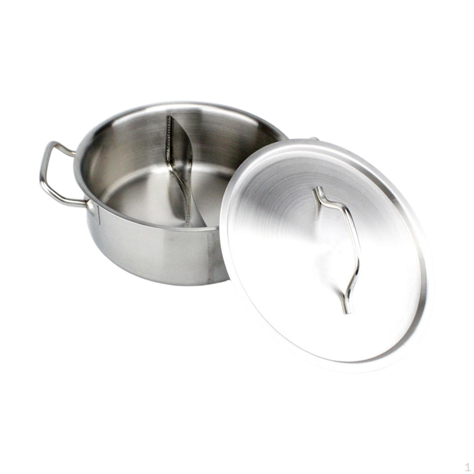 

Divided Hotpot Shabu Pot Made of Stainless Steel with Insert Double Flavor Selection Soup 26cm