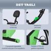 Cyclette Pieghevole 2-in-1 con Resistenza Magnetica a 8 Livelli, Elastico per Braccia, Sensore di Battito Cardiaco, Verde