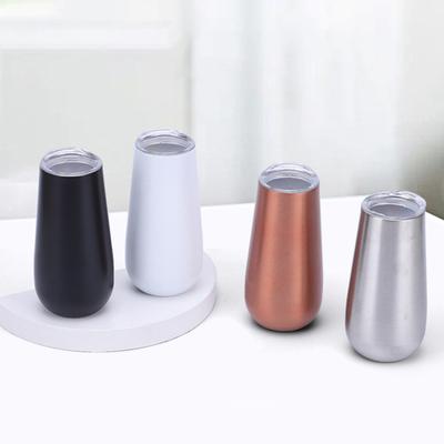 180ML Eggshell Cup U-shaped Heat-resistant Stainless Steel Wine Beer Mug with Splash-Resistant Lid Ergonomic Portable Design for Easy Drinking