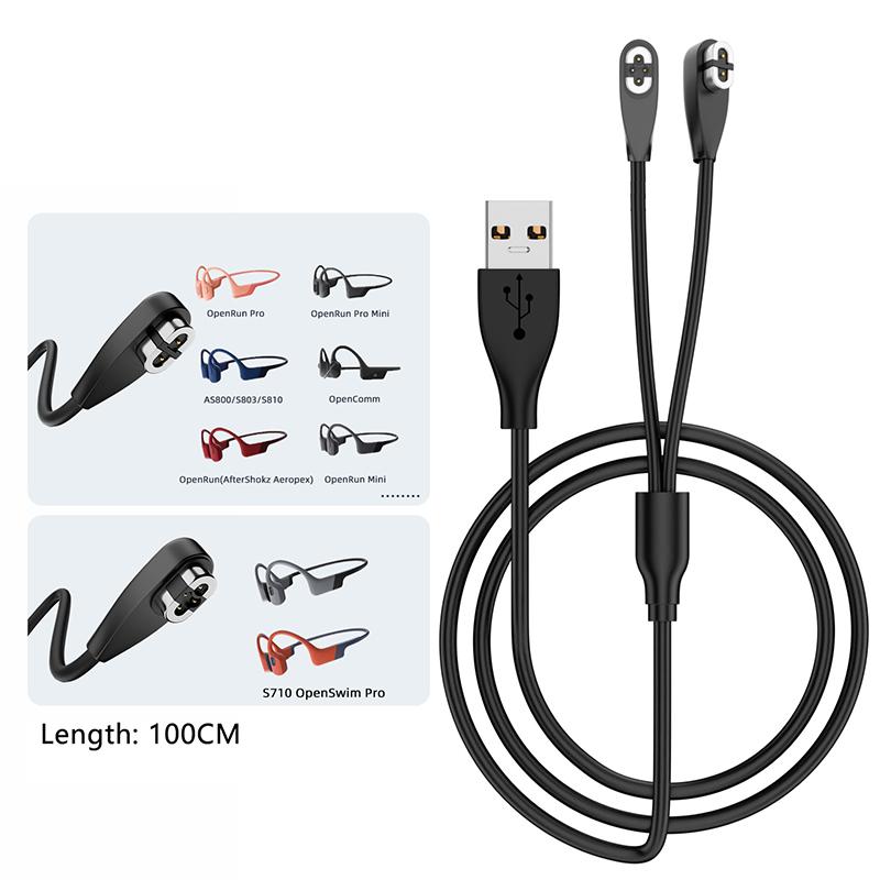 Cablu de Încărcare Rapidă USB Tip-C 2 în 1 pentru Căști Shokz AS800/S810/S710 Openswim Pro Conducție Osoasă Adaptor Magnetic de Încărcare