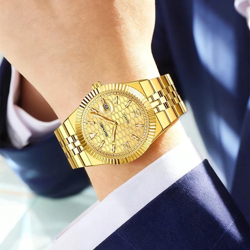 Men's Quartz Watch Classic Style Waterproof Luminous Date Display Stainless Steel Wristwatch For Women