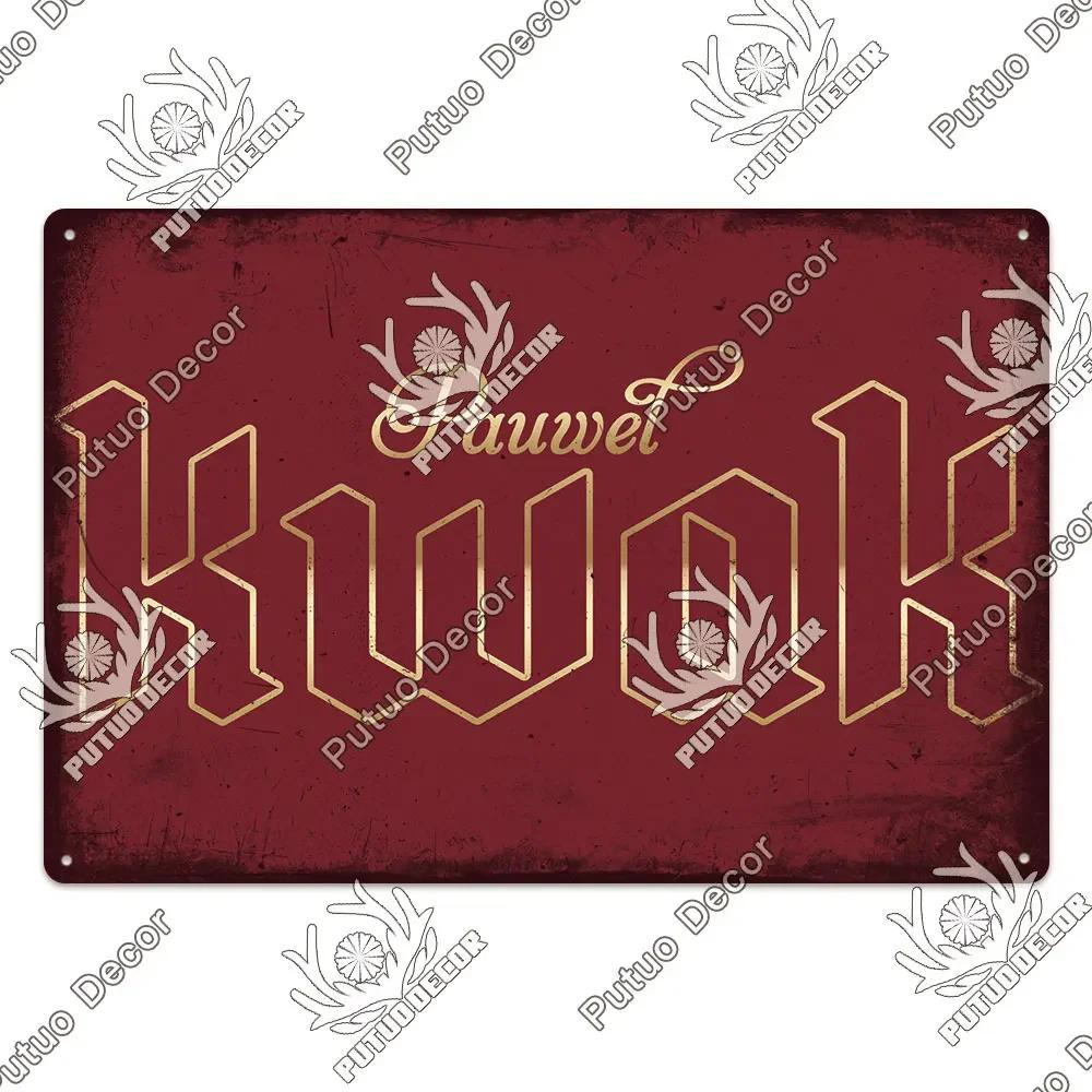 Putuo Decor Belgické pivo Plaketa Kovová Vintage Znamení Dekorativní Nástěnné Umění pro Pub Bar Pánská Jeskyně Klub Dekor Kovová Znamení ve Vintage Stylu