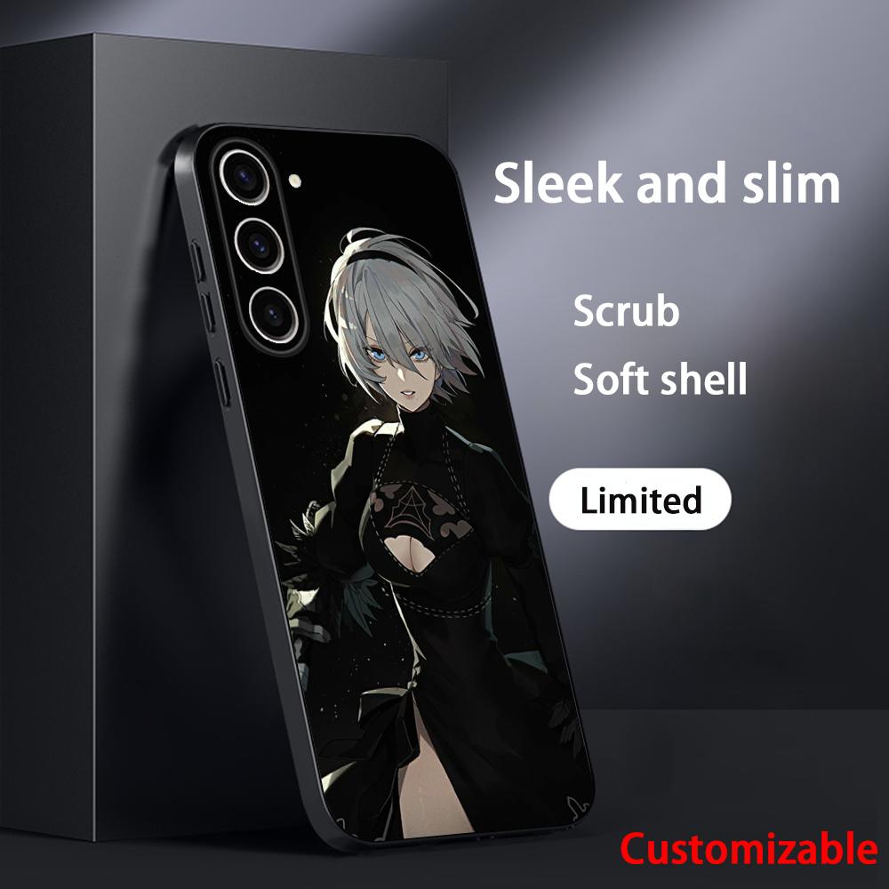 Nier automata sexy game girl pattern Phone Case For Samsung Galaxy S25 S24 S23 S22 S21 S20 Plus Ultra Note20 Soft Black
