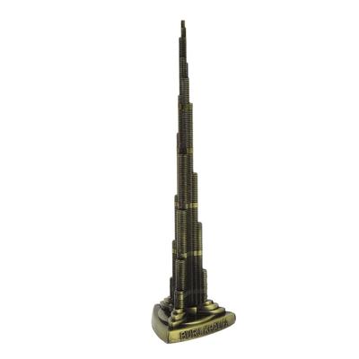 Burj Khalifa-Modell, 18 cm, bronzefarbene Legierung, exquisites Burj Khalifa-Turm-Souvenir für Schlafzimmer