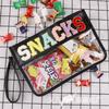 Transparent Letter Makeup Bag Large Capacity Storage Bag PVC Waterproof Cosmetic Bag Embroidery Splicing Household Storage