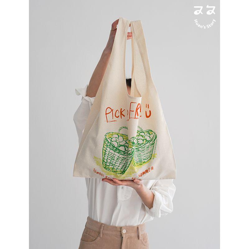 

Оригинальная сумка-саквояж Huan из чистого хлопка может вместить пакеты для покупок из супермаркета Harvest Vest Shopping Bag