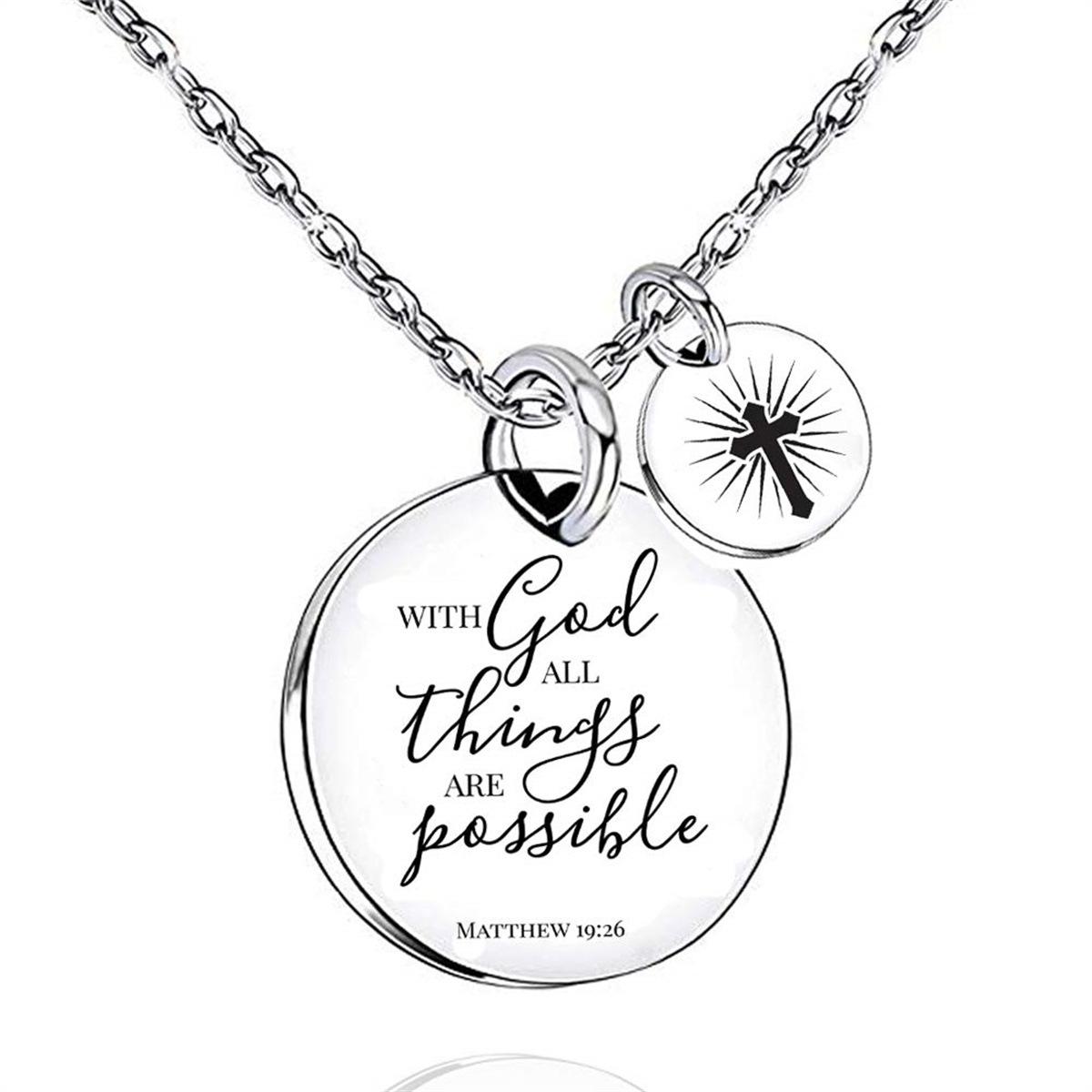 

Ожерелье из нержавеющей стали, библейские стихи, крест, кулон, молитва, символ, ожерелье, вера, женские религиозные украшения