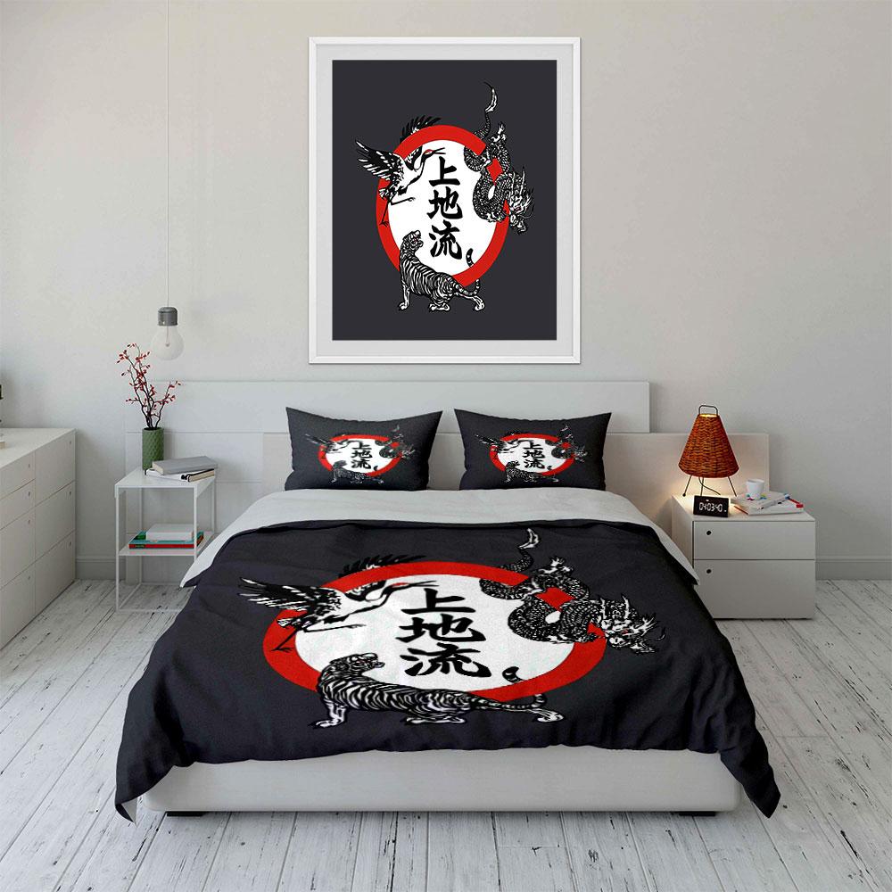Japanese Style Art Decor Set Soft Comfortable Duvet Cover Bedding Set Included 1*Duvet Cover & 2*Pillowcases, Gift