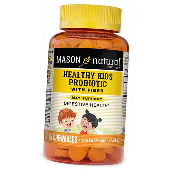 Probiotic with Fiber for Children, Healthy Kids Probiotic With Fiber, Mason Natural 60tab (69529005)