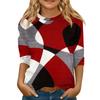 Children's 3/4 Sleeve Tops Knit  Casual  Print T Shirt Round Neck Pullover Blouse