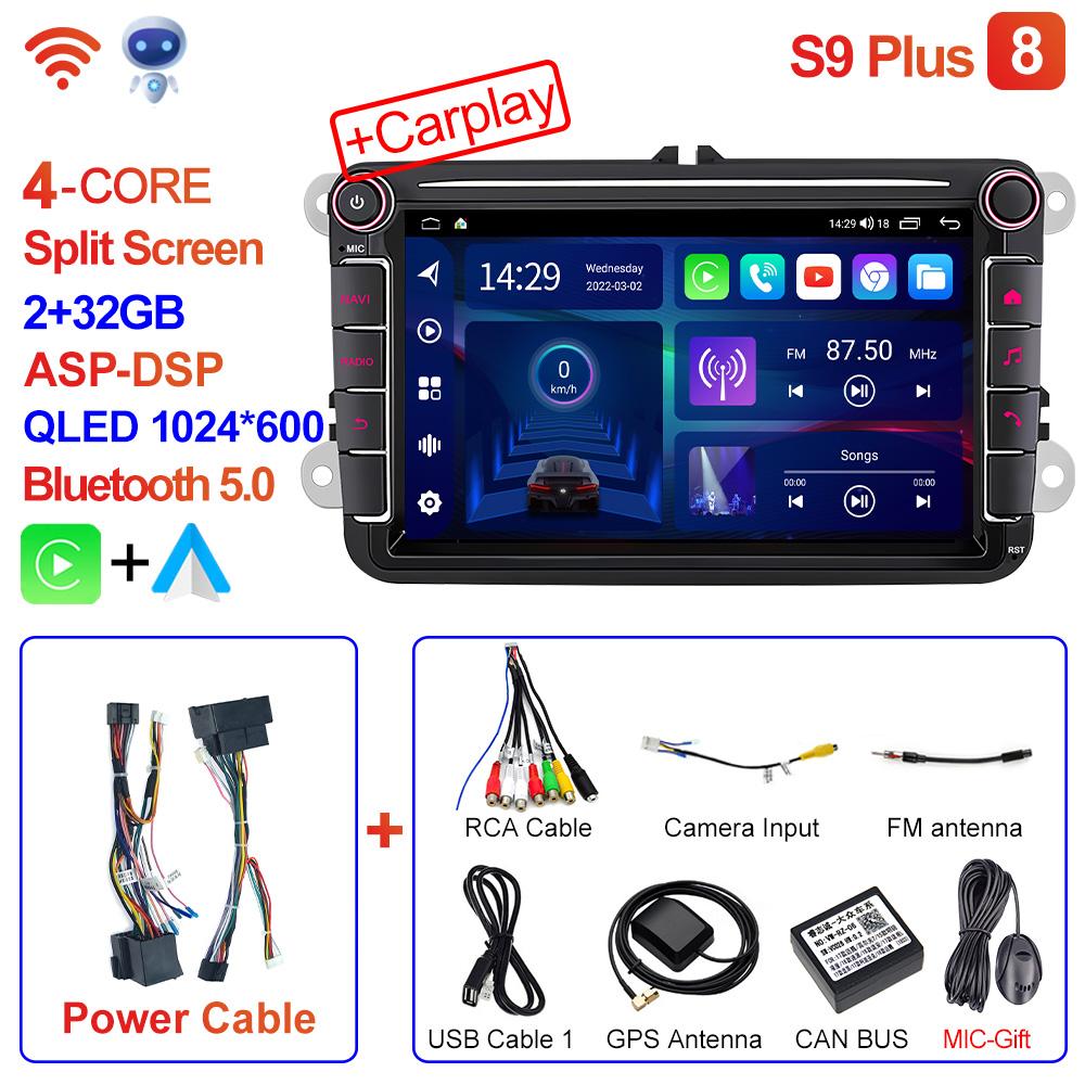 

Автомагнітола мультимедійний плеєр Для VW Volkswagen Passat B7 B6 Golf Touran Polo Tiguan Jetta 2 din Android 12 Carplay DVD GPS