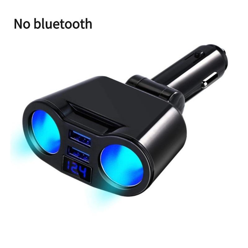 12-24V Car Charger Bluetooth FM Transmitter Dual USB Fast Charging Socket Lighter Splitter Power Adapter with Voltage Display