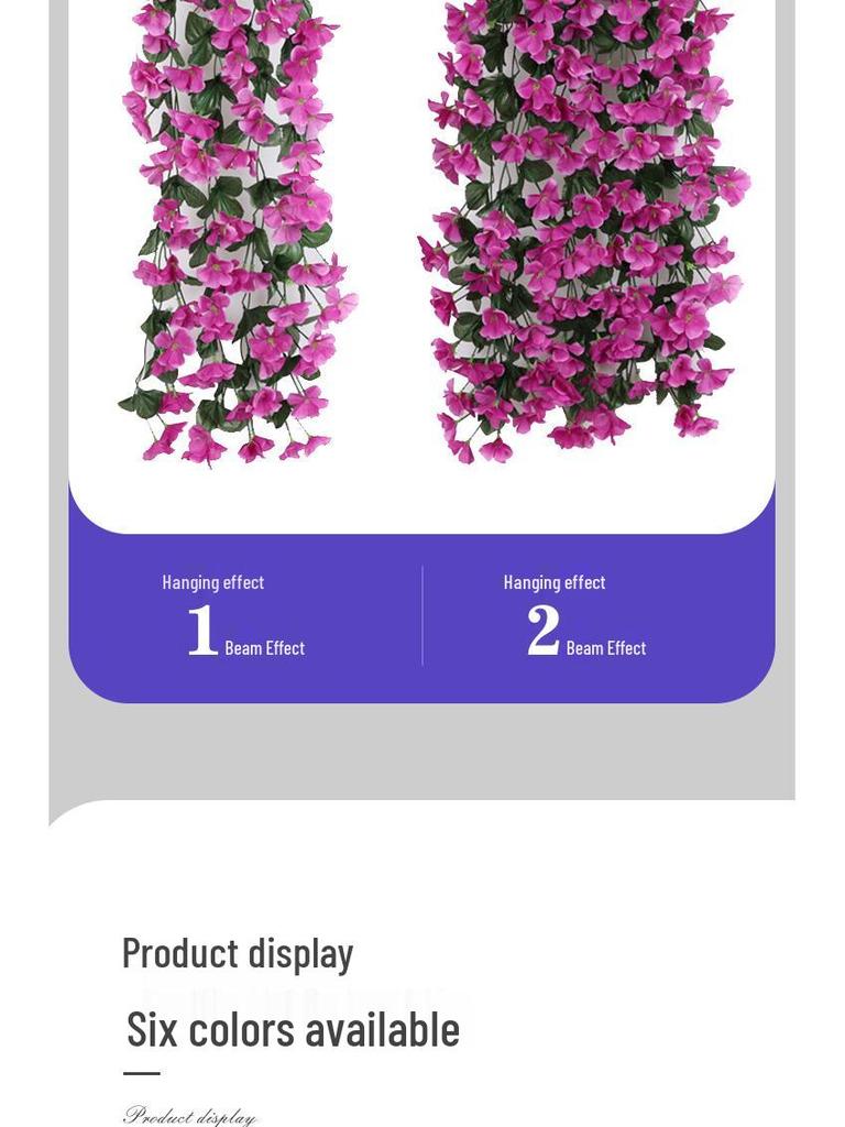 Artificial Violet Flower Vine - Silk Rose Hanging Decor for Weddings and Walls