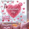 Atmosphere Decoration For Valentine's Day Romantic Red Pink Rose Heart-shaped Window Stickers Festive Party Home Shop Restaurant