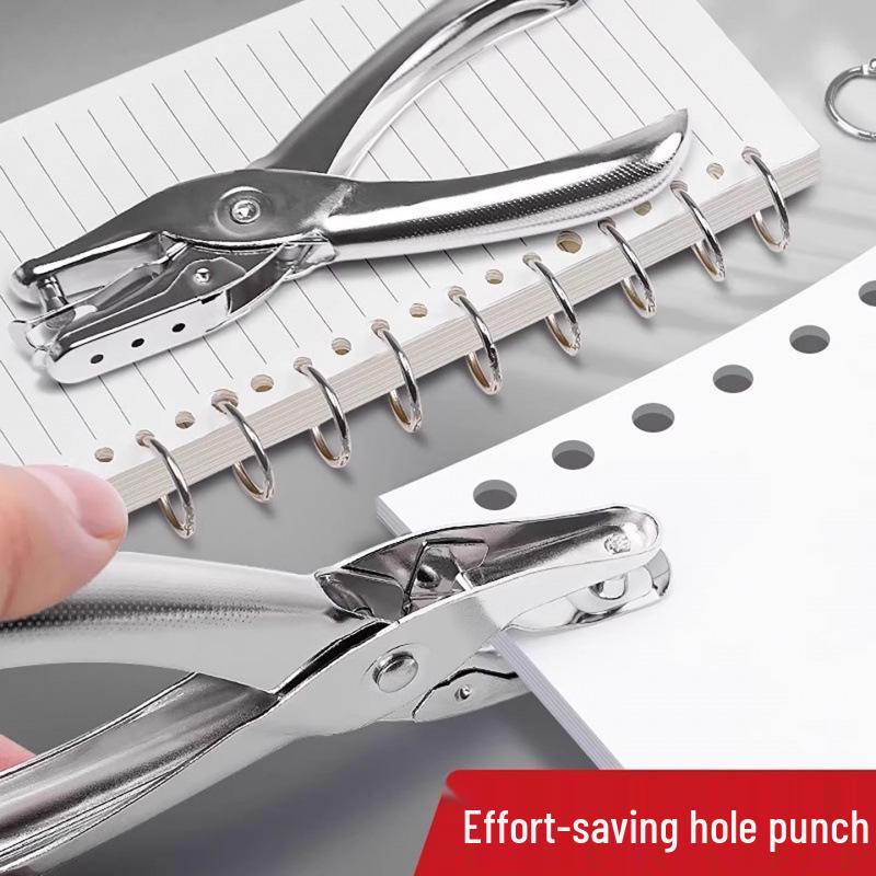 Effort-Saving Mini Hole Puncher with Protective Sticker for DIY Binding