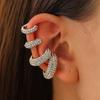 1 Stück Goldfarbene C-Form Runde Knorpel-Clip-Ohrringe Für Damen Luxus Kristall Falsch Ohne Loch Geometrischer Ohr-Manschette Schmuck