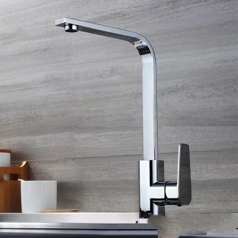 TLXT Matte Black Square Kitchen Sink Faucet