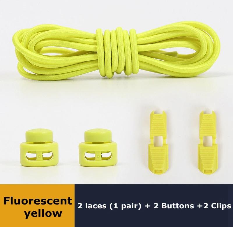 No Tie Shoe Laces Suitable for All Shoes Round Spring Lock Elastic Shoelaces Quick Wear in 1 Second Hiking Sports Lazy Shoelace