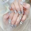 1Set/24pcs Long Water Drop Patch Manicure. Luxury Shiny Rhinestone Design, Exquisite and Elegant, Soft Gel Fake Nails