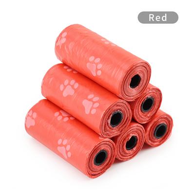 6Pcs Pet Waste Poop Bag Paw Print Clean up Refills Roll Picking Dog Pooper Bags