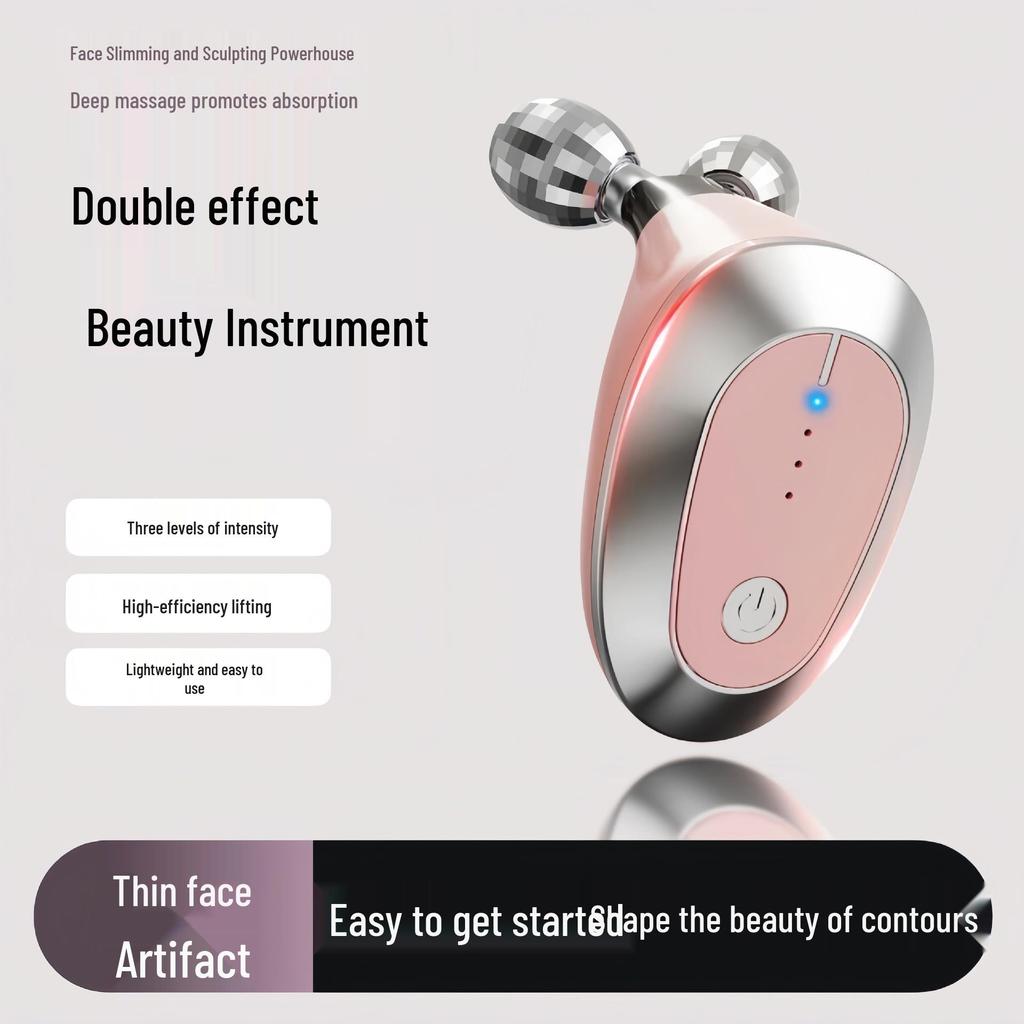 V-Face Microcurrent Facial Lifting Roller - High-Frequency Double Ball Massager