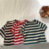 Modische T-Shirts mit breiten Streifen für Kinder Baby Baumwolle Lässige Basic-Oberteile Kinder Sommerkleidung Koreanischer Stil Kurzärmelige T-Shirts für Jungen Mädchen