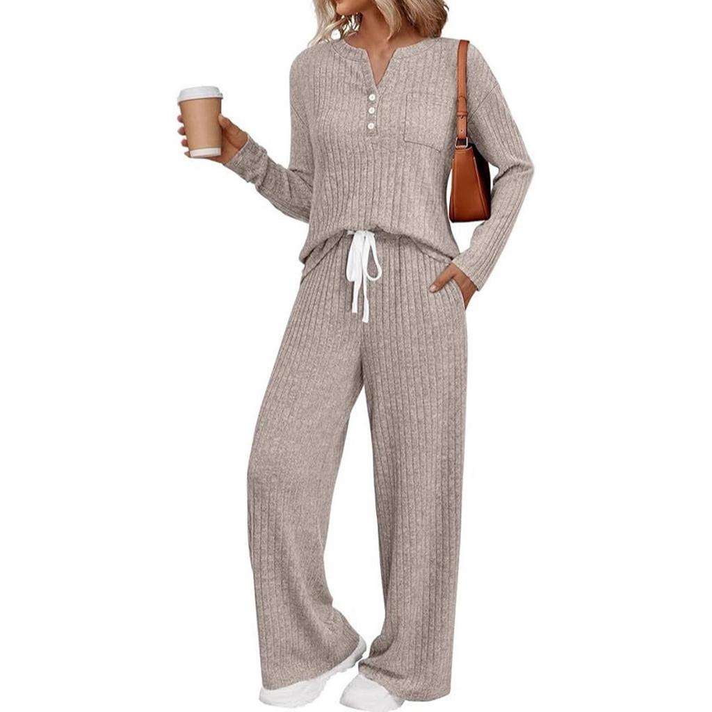 Fashionable Women's Two-piece Zipper Sweatshirt Wide-leg Sweatpants Casual Suit