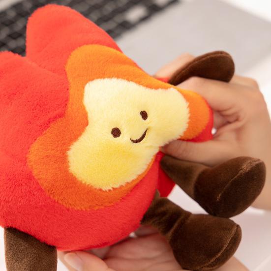 Flame Plush Toy for Kids Smiling Flame Character Pillow Soft Stuffed Toy Playtime Flame Plushie Children's Birthday Gifts