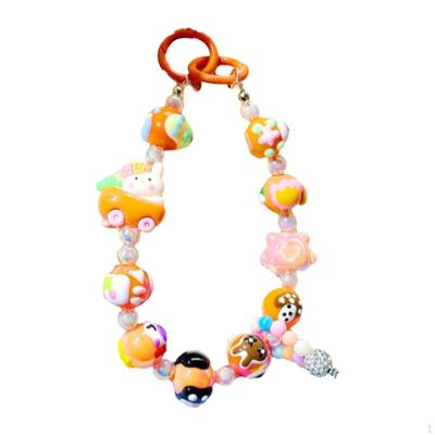 Phone Charm Cute Decor Beaded Chain Key Accessories Keyring Bracelet