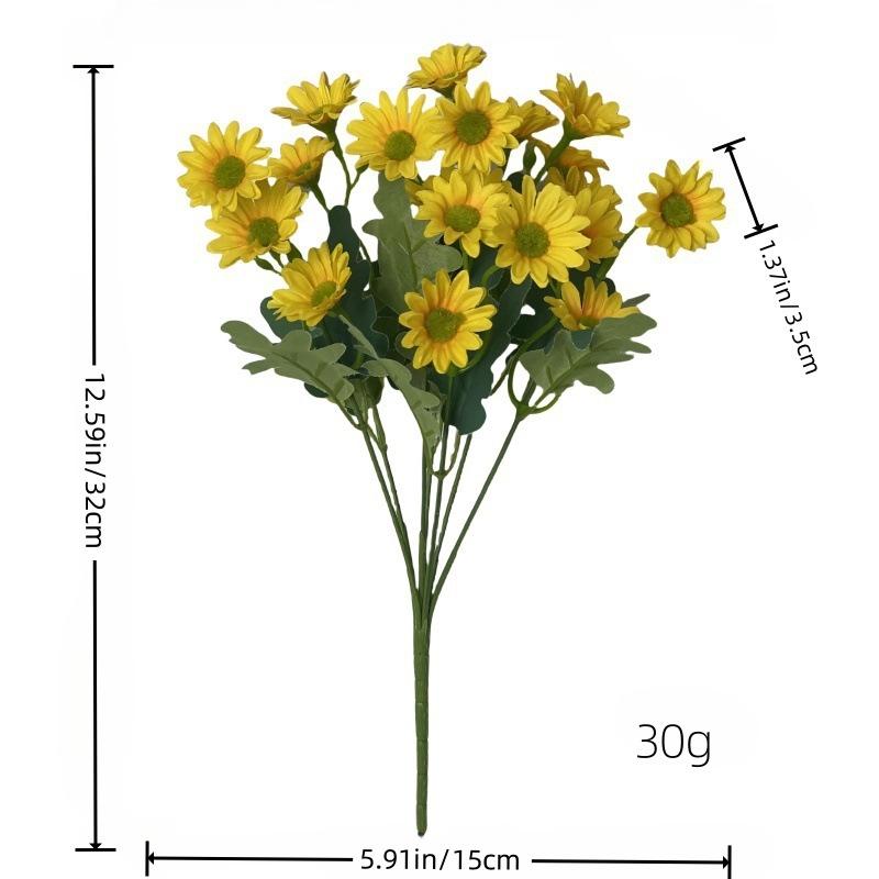 7-Head High-Quality Artificial Chamomile Daisy Bouquet for Spring Home Decor