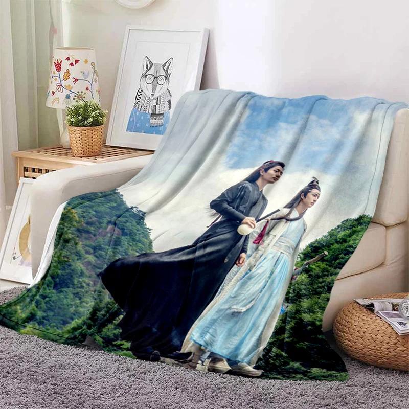 Drama The Untamed xiao zhan wang yi bo Weiche Überwurfdecke, Überwurfdecke, weiche Cartoon-bedruckte Tagesdecke, Tagesdecke, Sofa-Geschenk