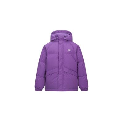 Reebok Hooded Zipper Letter Long Sleeve Down Jacket Unisex Jacket Deep-Purple 24FRM207UGP4
