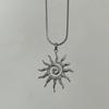 Bohemian Sun Pendant Necklace With Stainless Steel Snake Chain For Womens Fashion