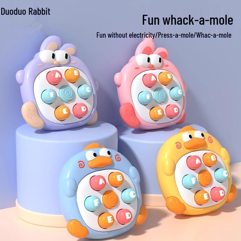 Whack-a-Mole Mini Handheld Game Console for Kids - Educational Finger Training Toy with Lanyard