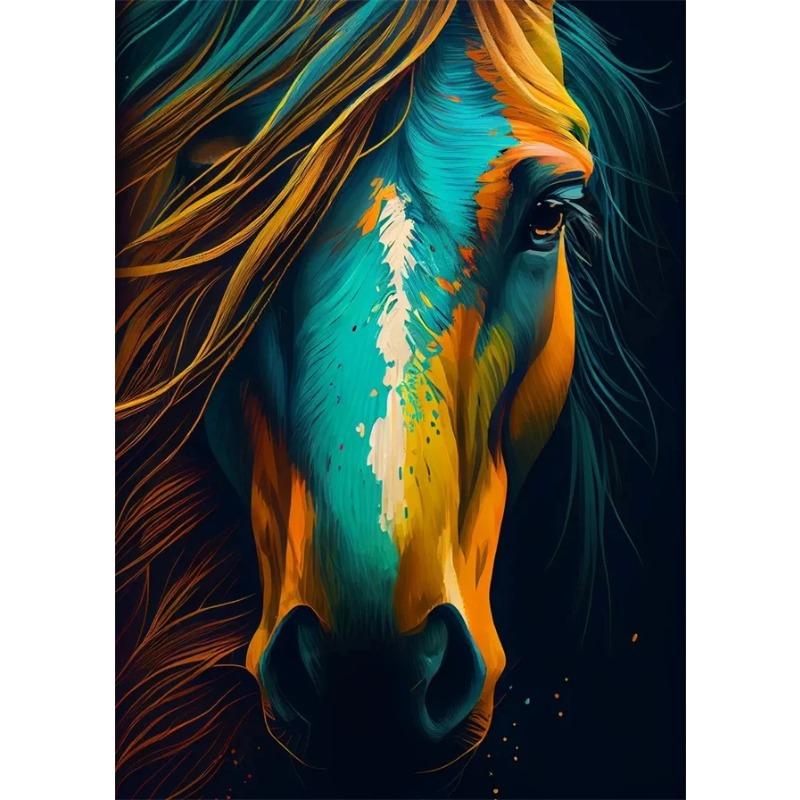 Animal Horse Beautiful Posters and Prints Abstract Canvas Painting Horse Wall Art Pictures for Home Living Room Decoration