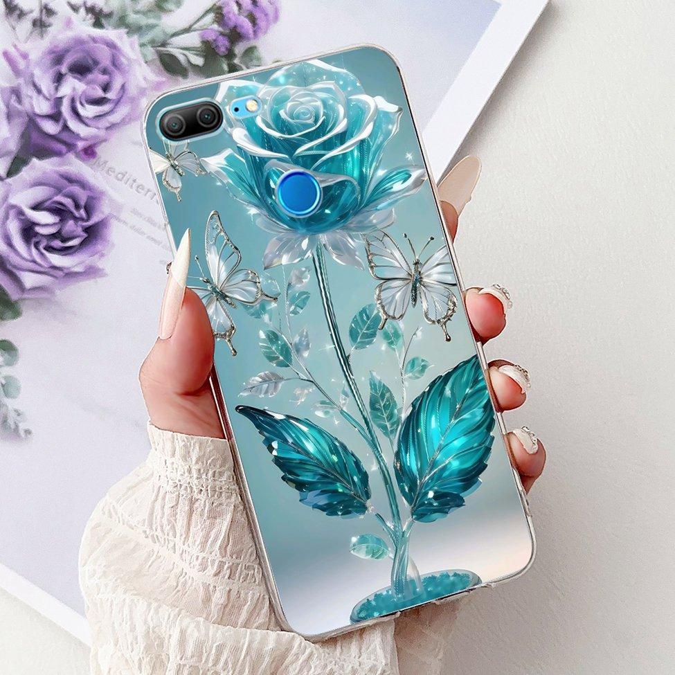Clear For Honor 9 Lite Case Cute Cat Fashion Flowers Funny Painted Back Cover For Honor 9Lite Phone Case LLD-L21 LLD-L31 LLD-L11