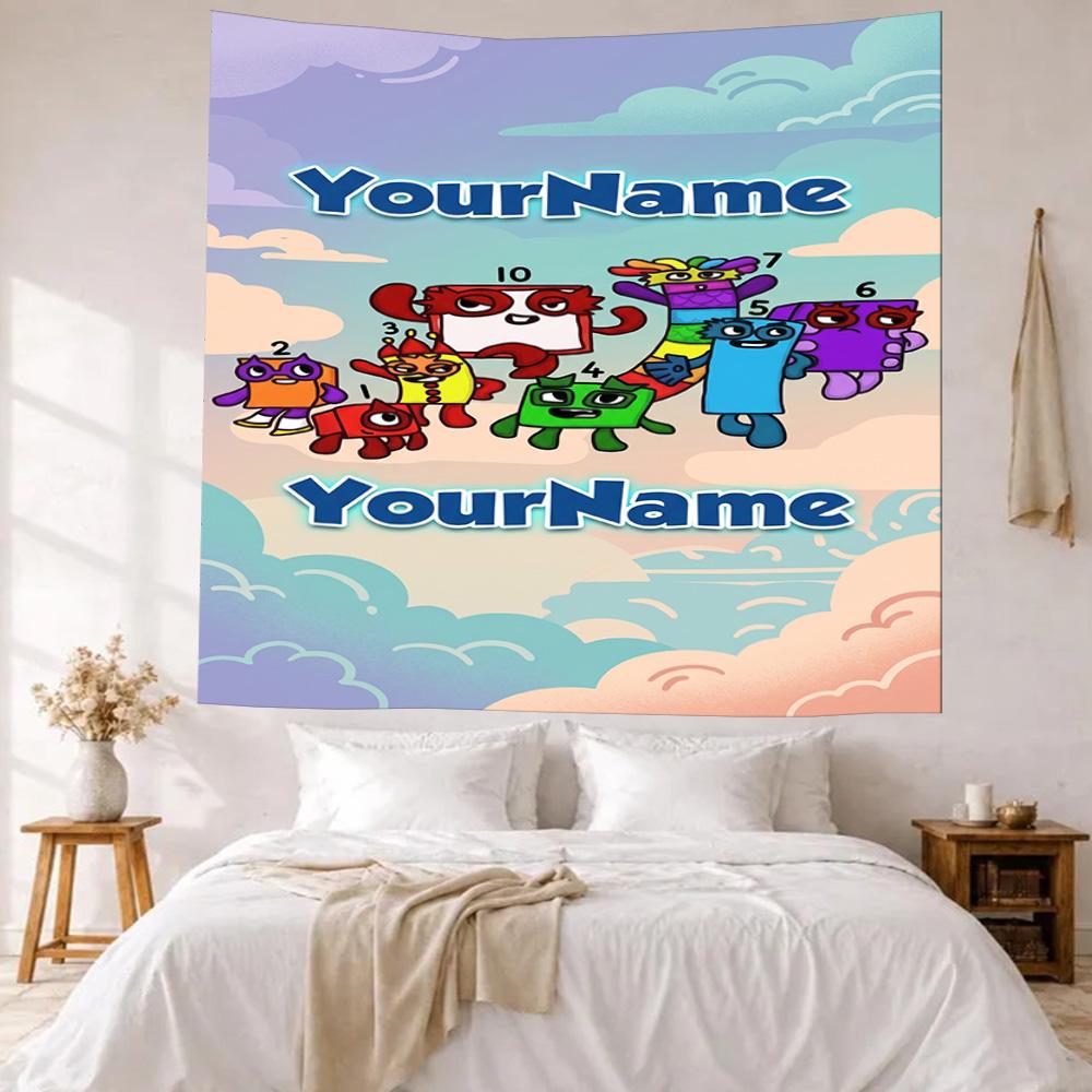 Numberblocks Custom Your Name Wall Decor Tapestry Art For Pet Memorial Birthdaywedding Party Backdrop Family Gift