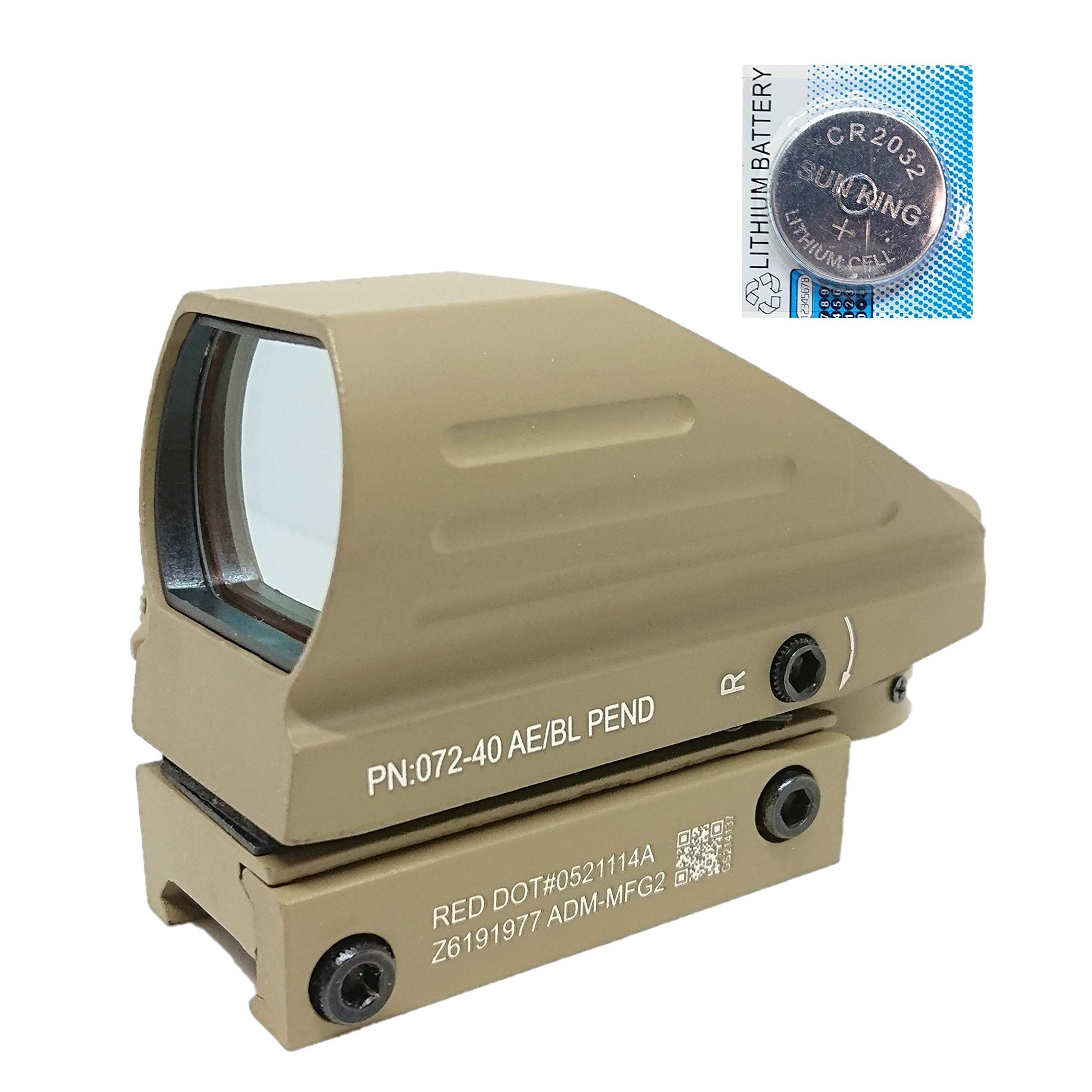 

[AERITH BLACK] Рефлекторний приціл відкритого типу з 4 прицільними сітками, зеленими та червоними, та плавним регулюванням яскравості, 103s (ТАН Б)