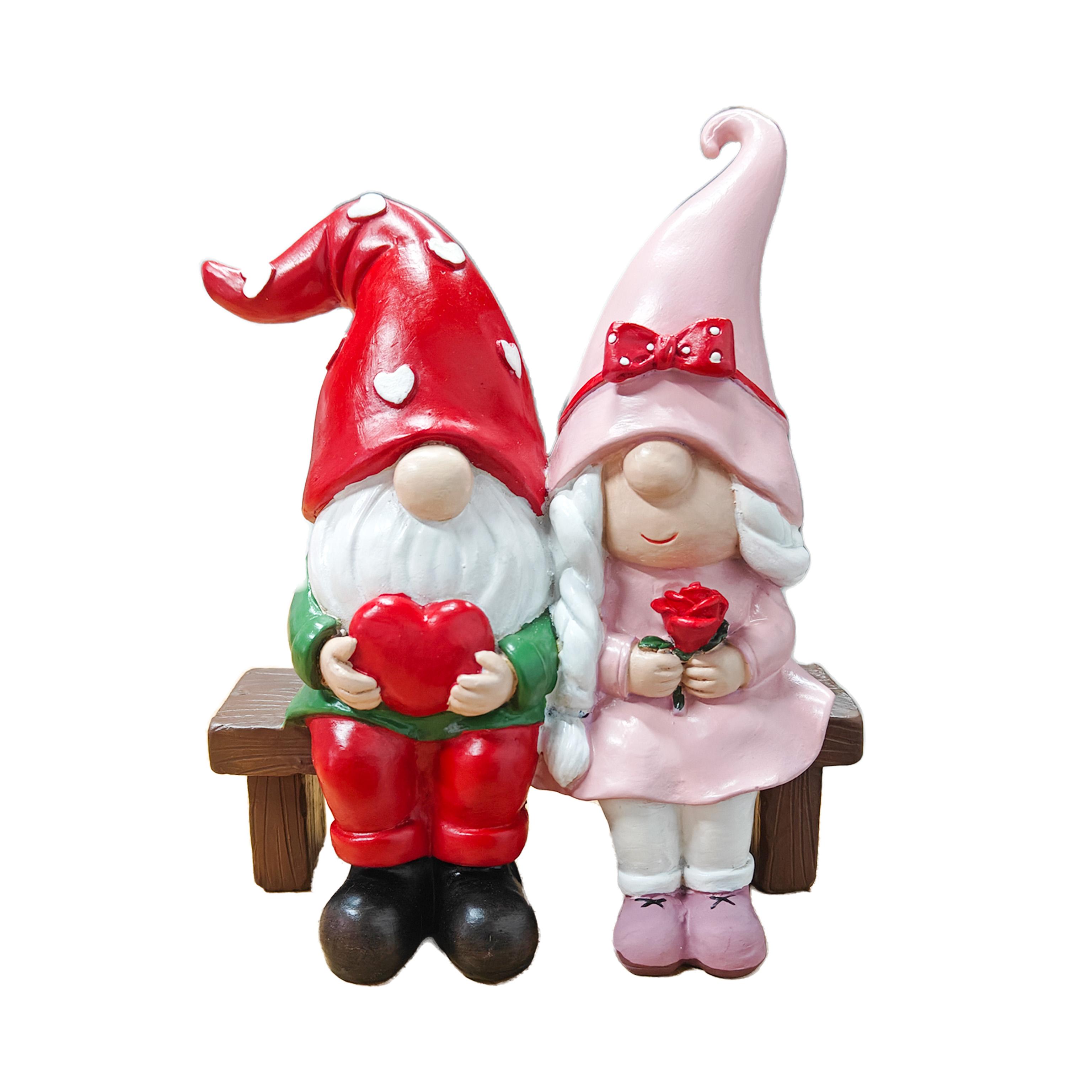 

Valentine s Day Gnome Couple Sitting on Bench - Romantic Home Decor for Anniversary, Engagement, and Special Occasions - Adorabl
