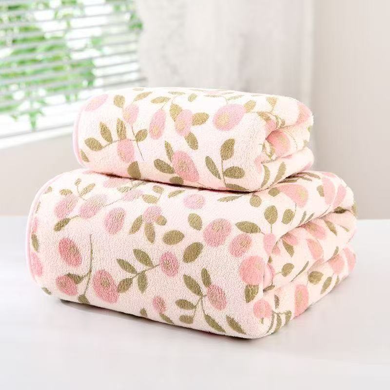 Coral Fleece  Mother and Child Set Towel Gift Towel Bath Towel Soft Bath Large Towel