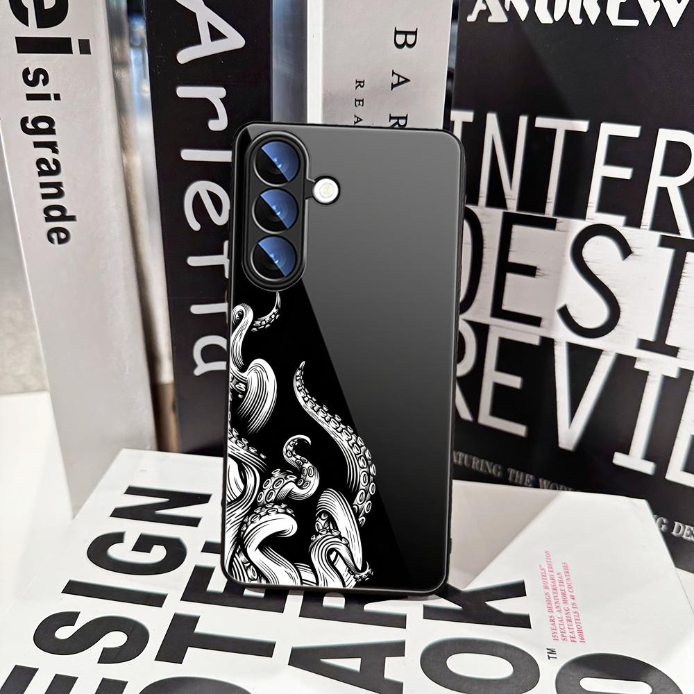 Octopus Antennas Phone Case for Samsung Galaxy S26 Ultra S25 FE S24 S23 S22 Plus S25 Edge S21 Note20 Tempered Glass Covers