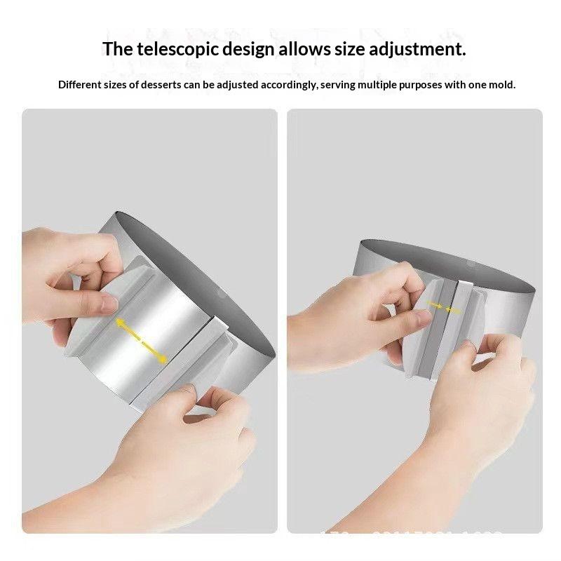 1Pcs Stainless Steel Telescopic Mousse Ring Circle Mold Rustproof Adjustable Mousse Cake Ring For Easy Release Baking Ring Tools