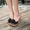 2020 new summer flower cool slippers sexy fish mouth nightclub stiletto women's shoes