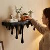 3D Printed Drip Floating Shelf Stable Irregular Wall-Mounted Display Stand Plastic Artistic Melting Wall Shelf Bedroom