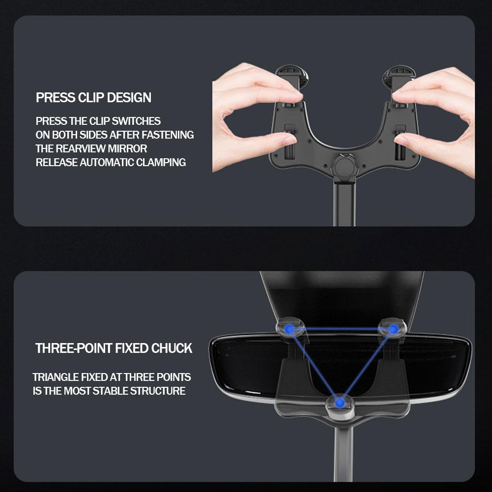 Rearview Mirror & Vent Clip Magnetic Car Phone Holder Rear View Mirror Phone Mount  For Huawei For IPhone Car Accessories
